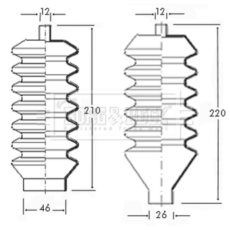 Joint-soufflet, direction BORG & BECK BSG3012 - Visuel 1