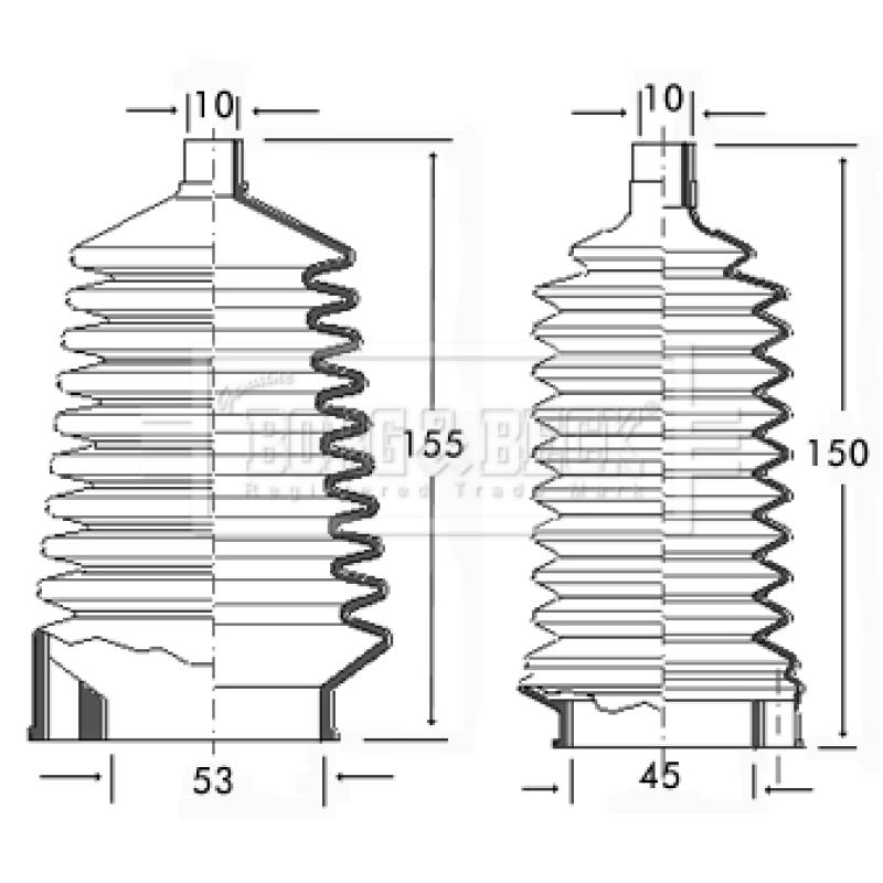Joint-soufflet, direction BORG & BECK BSG3087 - Visuel 1