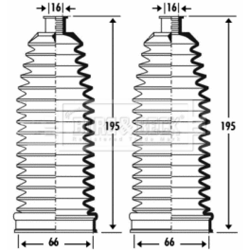 Joint-soufflet, direction BORG & BECK BSG3277 - Visuel 1