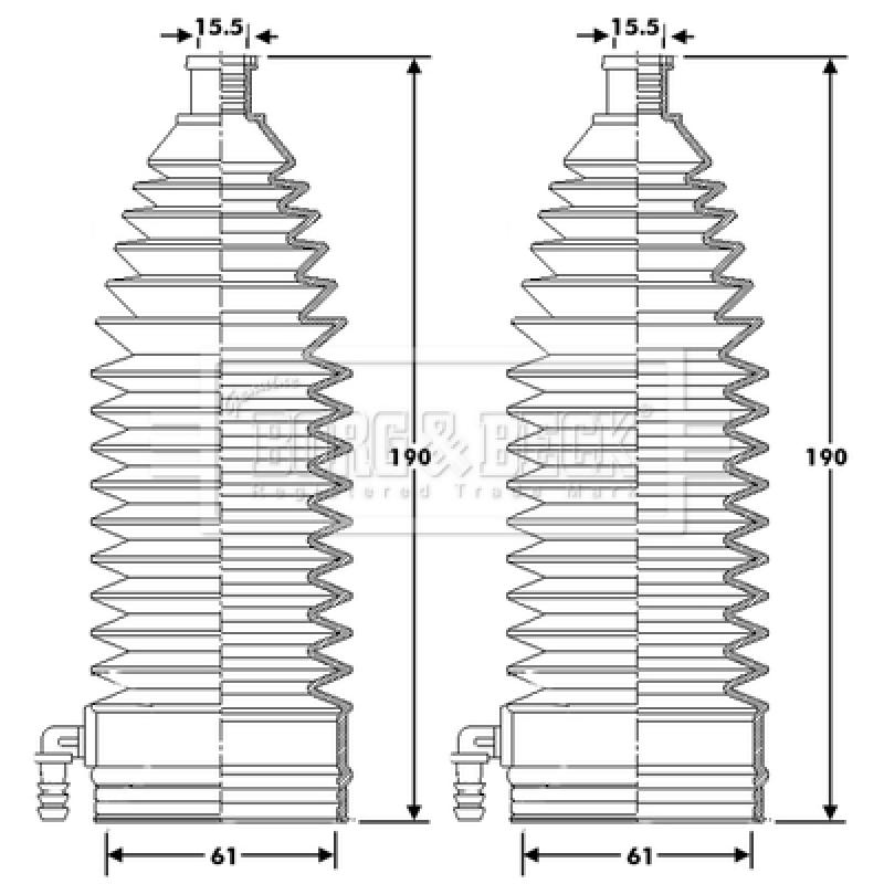 Joint-soufflet, direction BORG & BECK BSG3424 - Visuel 1