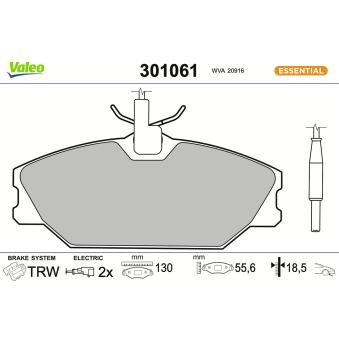 Jeu de 4 plaquettes de frein avant VALEO