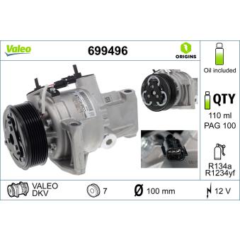 Compresseur, climatisation VALEO 699496