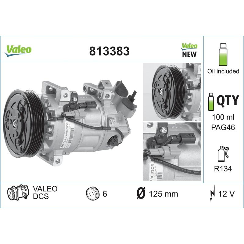 Compresseur, climatisation VALEO 813383 - Visuel 1