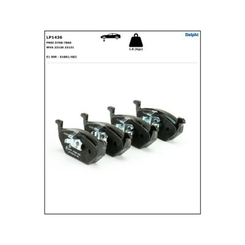 Jeu de 4 plaquettes de frein avant DELPHI LP1436 - Visuel 3