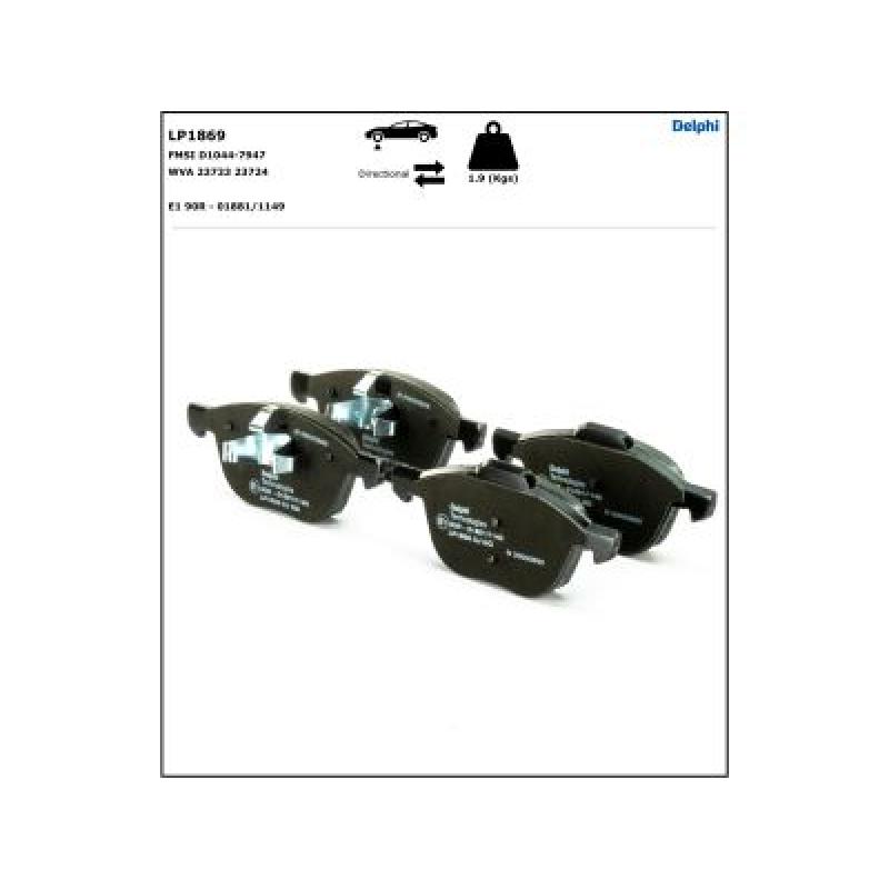 Jeu de 4 plaquettes de frein avant DELPHI LP1869 - Visuel 3