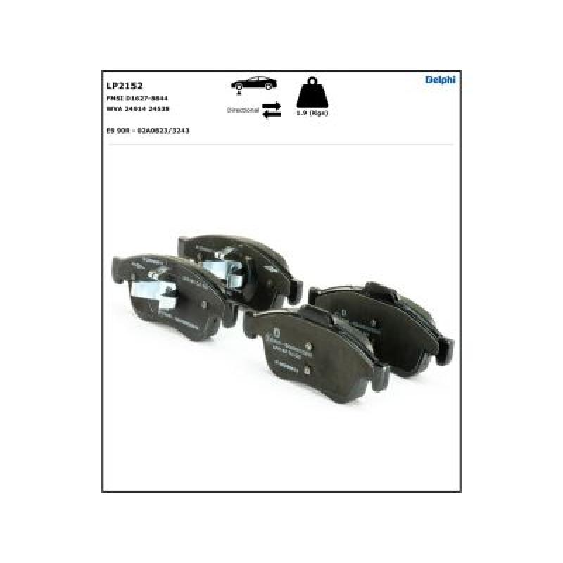 Jeu de 4 plaquettes de frein avant DELPHI LP2152 - Visuel 3