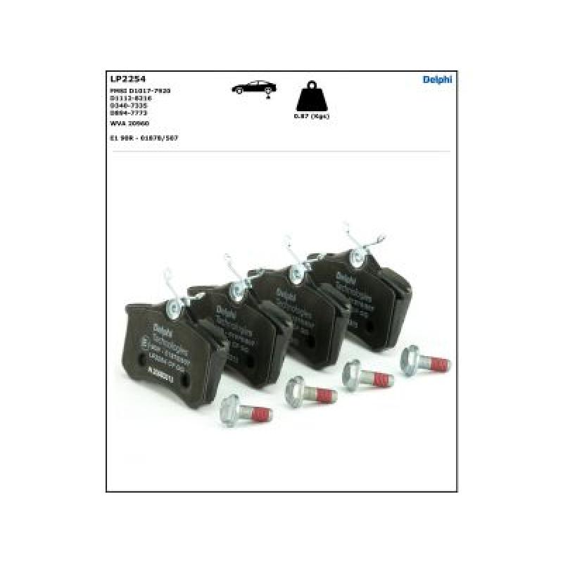 Jeu de 4 plaquettes de frein arrière DELPHI LP2254 - Visuel 3
