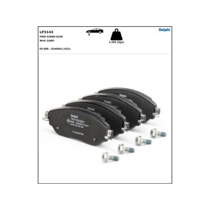 Jeu de 4 plaquettes de frein avant DELPHI LP3143 - Visuel 3