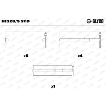 Coussinet de vilebrequin GLYCO H1328/5 STD