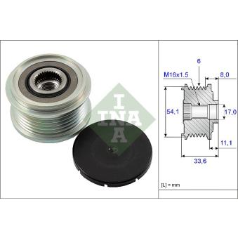 Poulie roue libre, alternateur INA