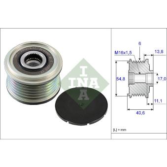 Poulie roue libre, alternateur INA