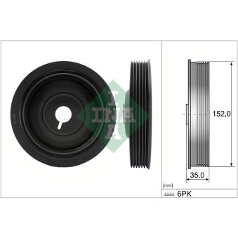 Poulie, vilebrequin INA