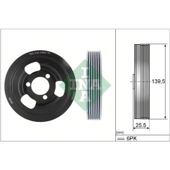 Poulie, vilebrequin INA