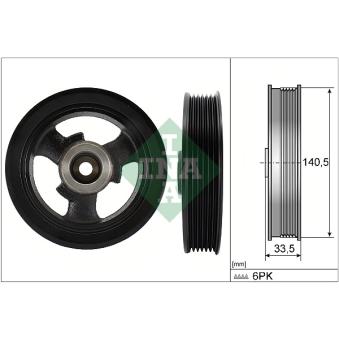 Poulie, vilebrequin INA