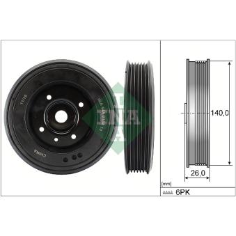 Poulie, vilebrequin INA