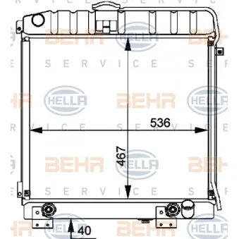 Radiateur, refroidissement du moteur BEHR HELLA SERVICE