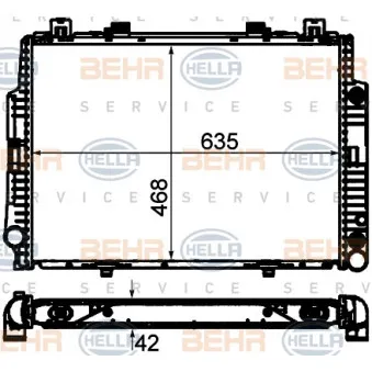 Radiateur, refroidissement du moteur BEHR HELLA SERVICE