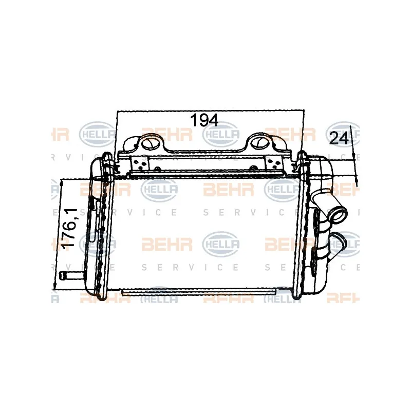 Radiateur, refroidissement du moteur BEHR HELLA SERVICE 8MK 376 765-261