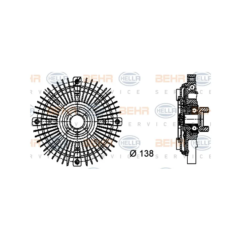 Embrayage, ventilateur de radiateur BEHR HELLA SERVICE 8MV 376 732-201