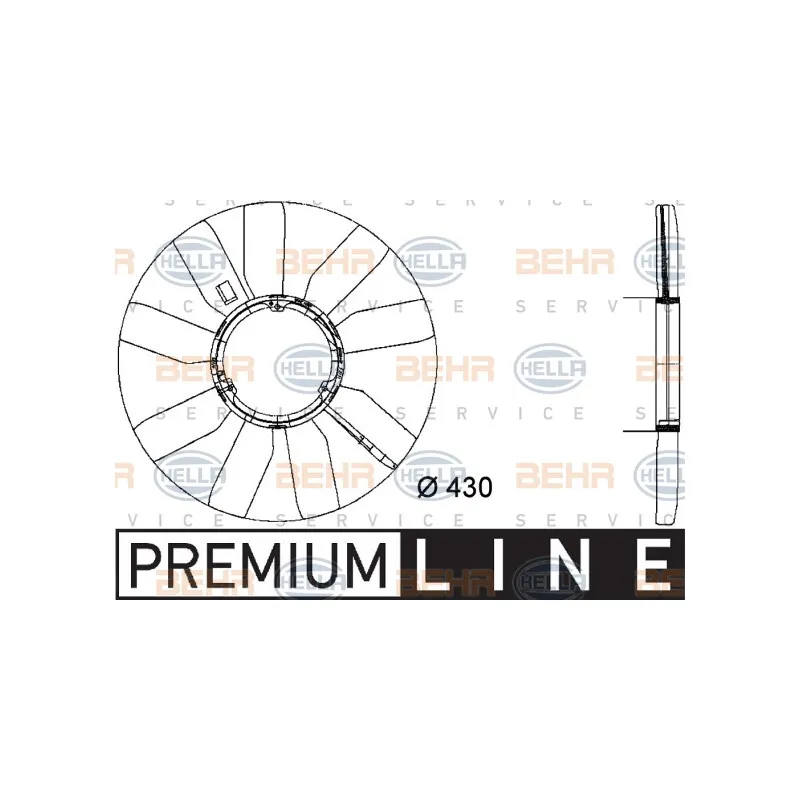 Roue du souffleur, refroidissementdu moteur BEHR HELLA SERVICE 8MV 376 733-281