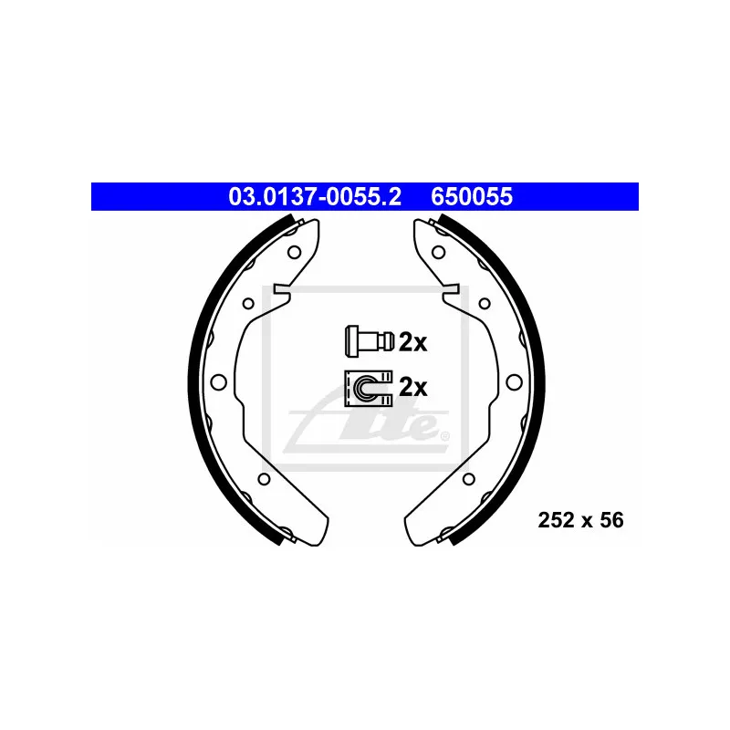 Jeu de mâchoires de frein ATE 03.0137-0055.2