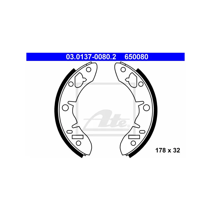 Jeu de mâchoires de frein ATE 03.0137-0080.2