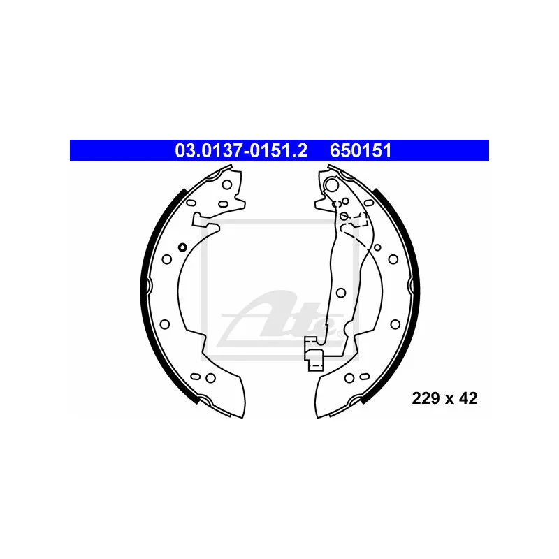 Jeu de mâchoires de frein ATE 03.0137-0151.2