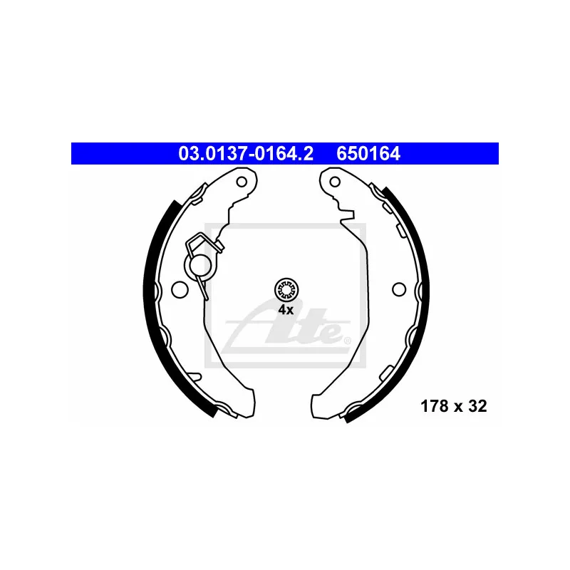 Jeu de mâchoires de frein ATE 03.0137-0164.2