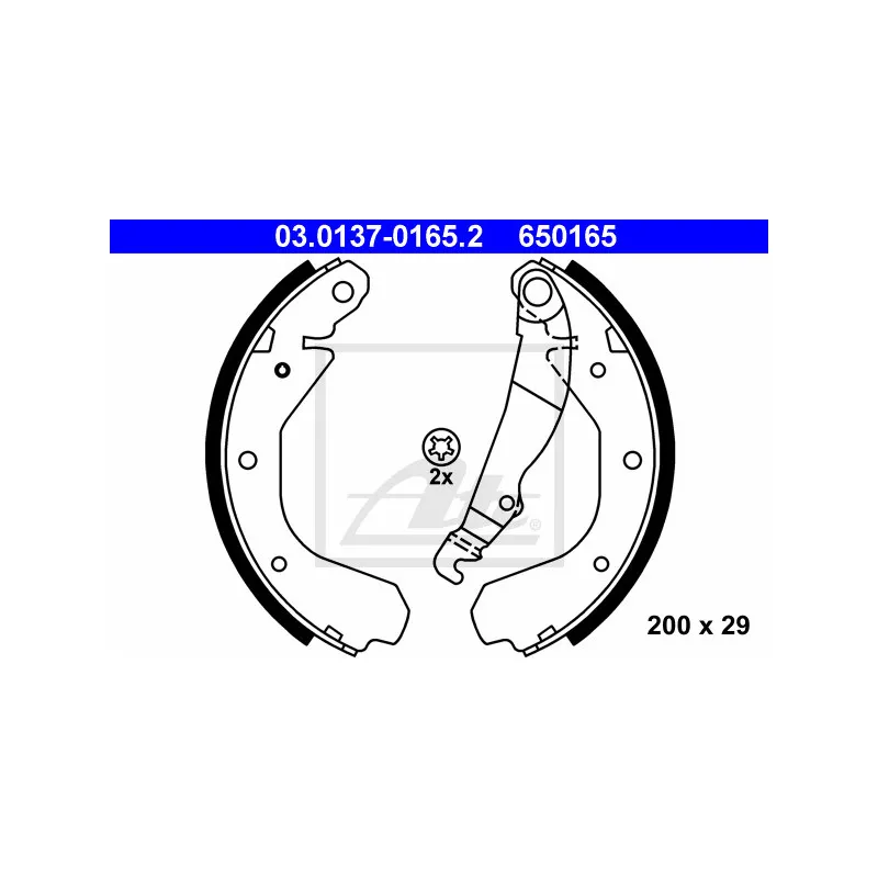 Jeu de mâchoires de frein ATE 03.0137-0165.2