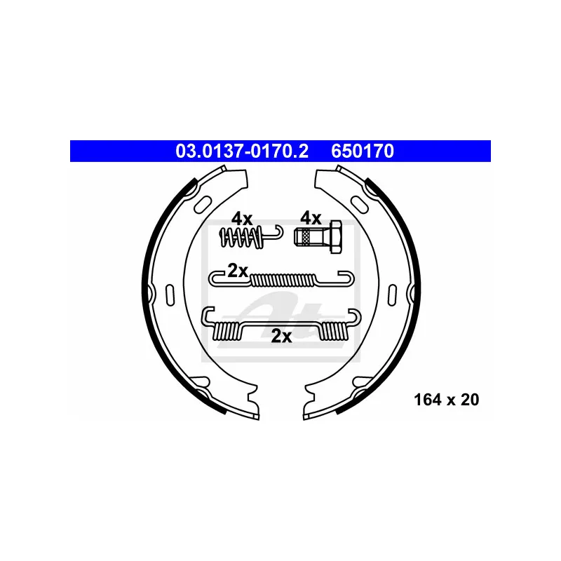 Jeu de mâchoires de frein, frein de stationnement ATE 03.0137-0170.2