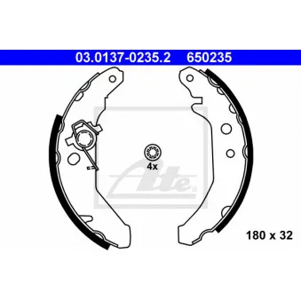 Jeu de mâchoires de frein ATE 03.0137-0235.2