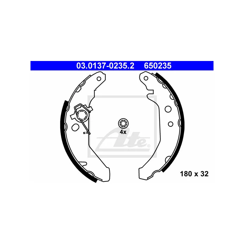 Jeu de mâchoires de frein ATE 03.0137-0235.2