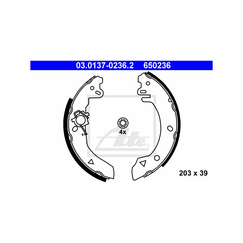 Jeu de mâchoires de frein ATE 03.0137-0236.2