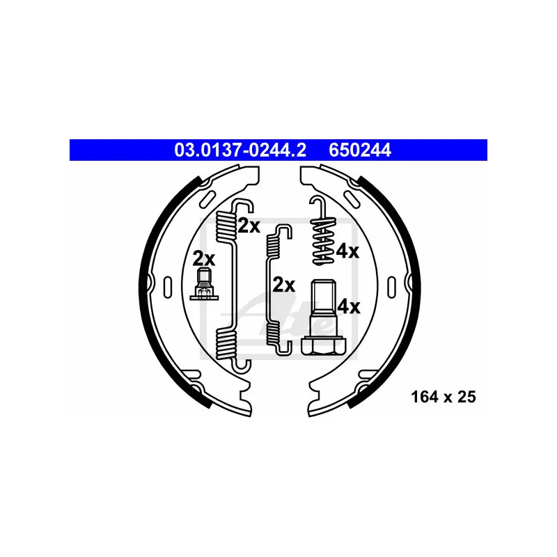 Jeu de mâchoires de frein, frein de stationnement ATE 03.0137-0244.2