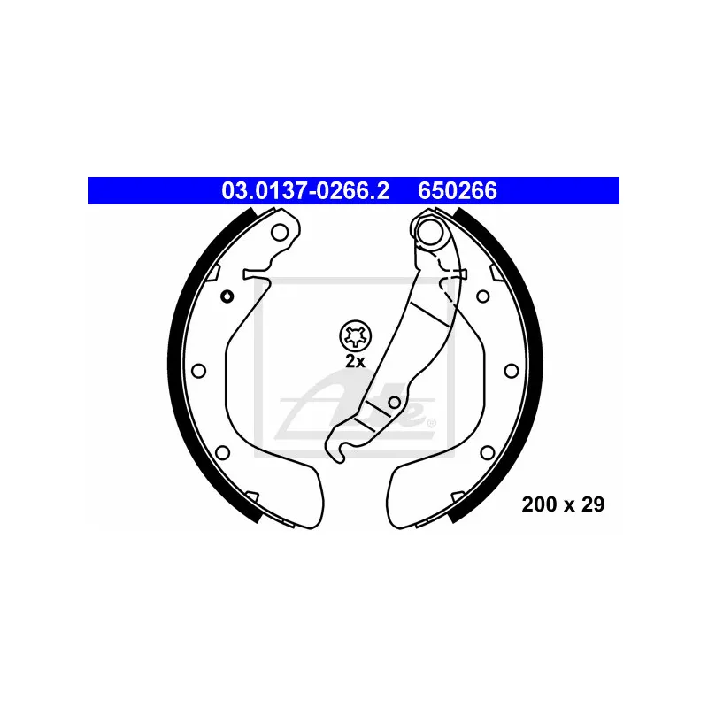 Jeu de mâchoires de frein ATE 03.0137-0266.2