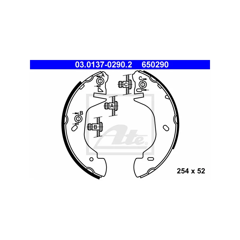 Jeu de mâchoires de frein ATE 03.0137-0290.2