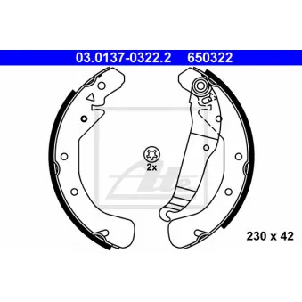 Jeu de mâchoires de frein ATE 03.0137-0322.2