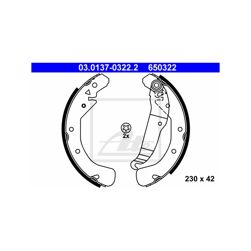 Jeu de mâchoires de frein ATE 03.0137-0322.2