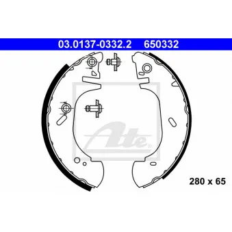 Jeu de mâchoires de frein ATE 03.0137-0332.2