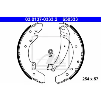 Jeu de mâchoires de frein ATE 03.0137-0333.2