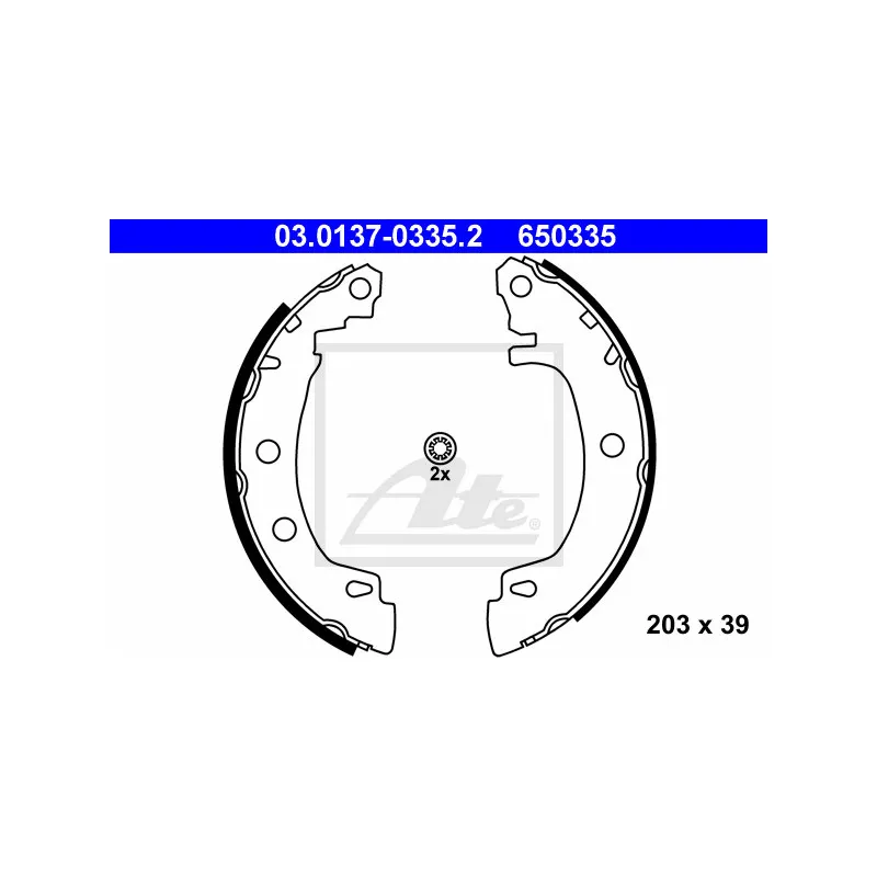 Jeu de mâchoires de frein ATE 03.0137-0335.2