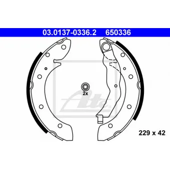 Jeu de mâchoires de frein ATE 03.0137-0336.2