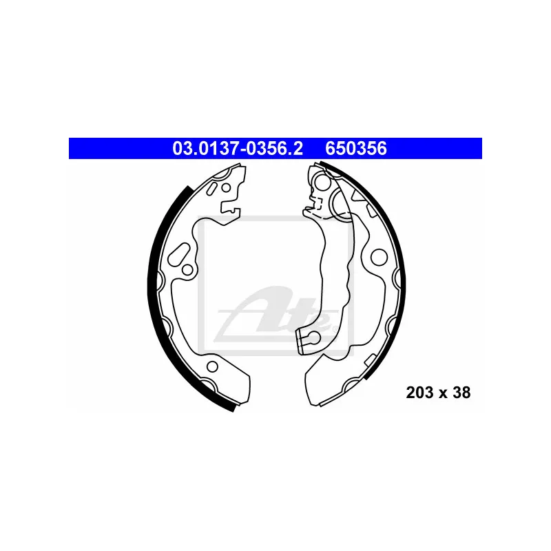 Jeu de mâchoires de frein ATE 03.0137-0356.2