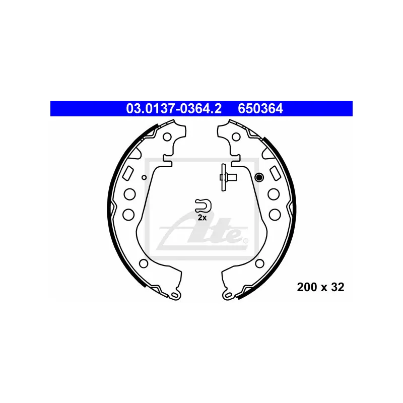 Jeu de mâchoires de frein ATE 03.0137-0364.2