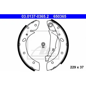 Jeu de mâchoires de frein ATE 03.0137-0365.2
