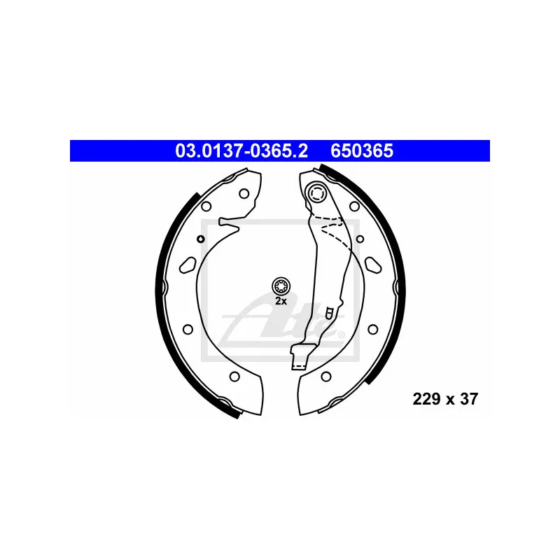 Jeu de mâchoires de frein ATE 03.0137-0365.2