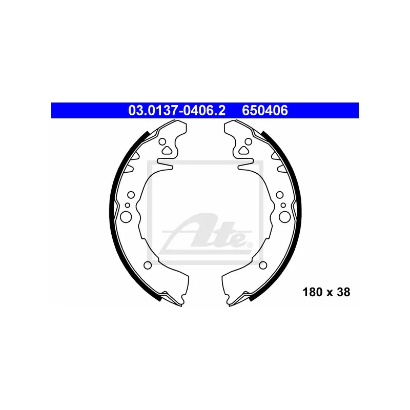 Jeu de mâchoires de frein ATE 03.0137-0406.2