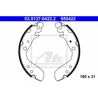 Jeu de mâchoires de frein ATE 03.0137-0422.2