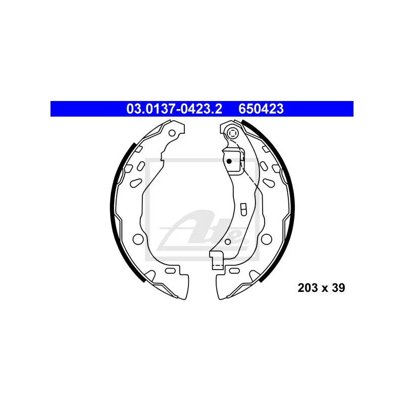 Jeu de mâchoires de frein ATE 03.0137-0423.2