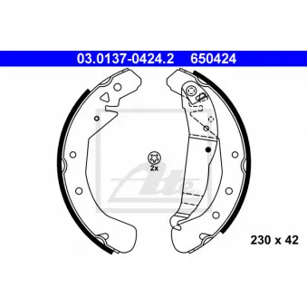Jeu de mâchoires de frein ATE 03.0137-0424.2
